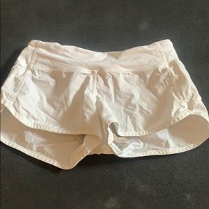 white lulu lemon shorts